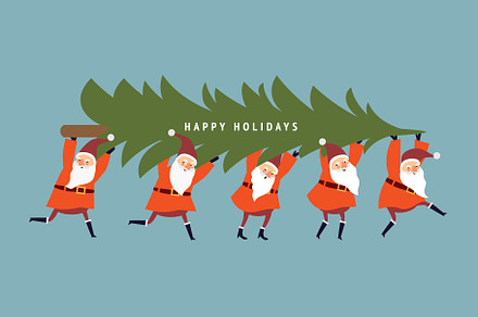 Christmas Gnomes, a Seasonal Illustration by lenlis