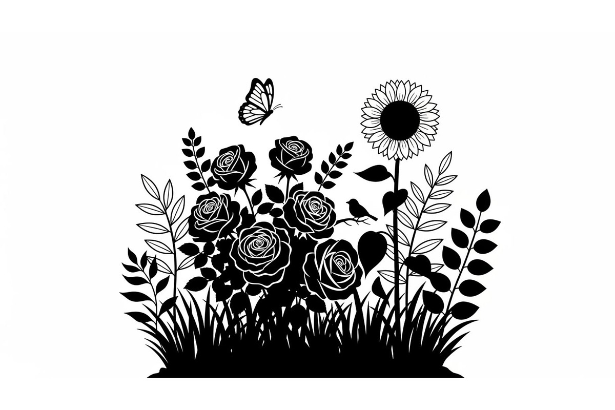 50 Garden Frame Silhouette Bundle, an Illustration by musafir_fashion (Photo 26 of 51)