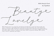With Hearty - Heart Script Font, a Script Font by Typebae (Thumbnail 3 of 9)
