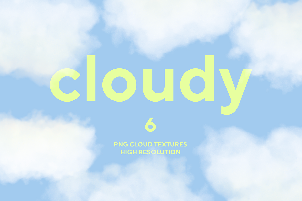 Cloudy - 6 PNG Cloud Textures, a Texture Graphic by Aidana Aidar (Photo 1 of 7)
