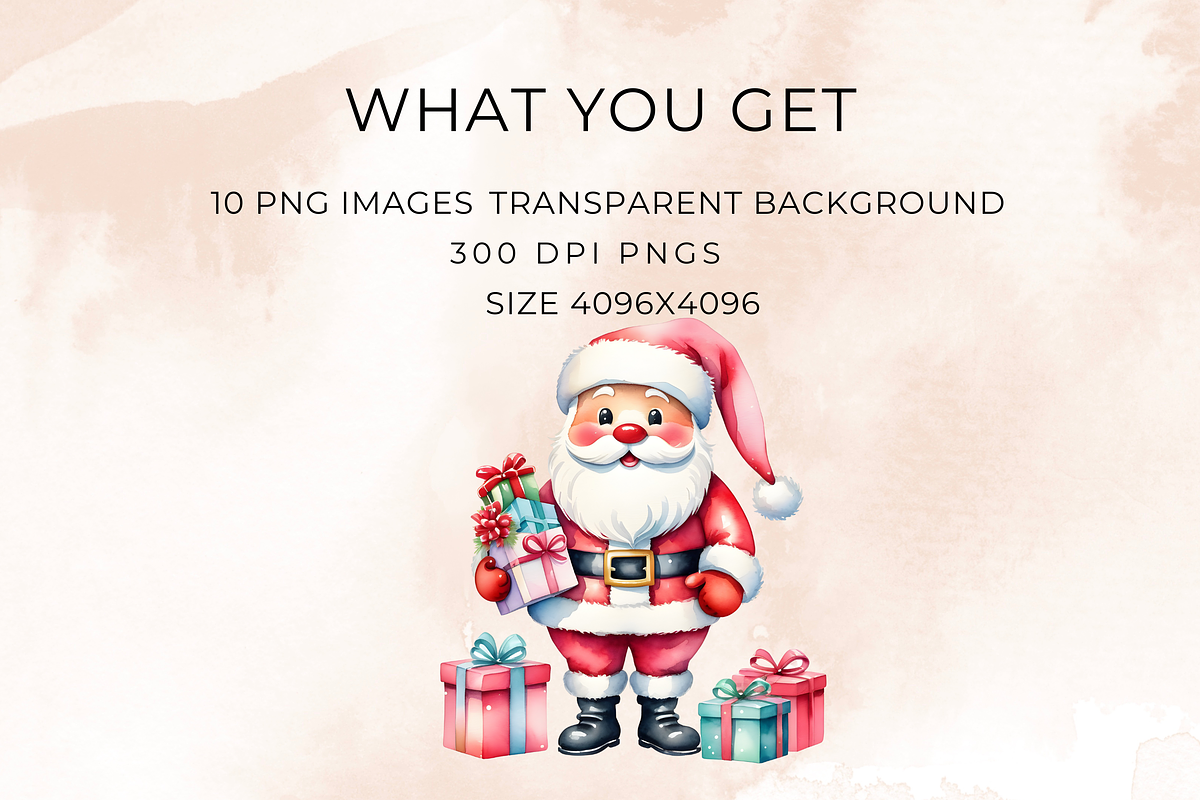 Watercolor Pink Santa Claus Clipart, an Illustration by Anca Digital Vibe (Photo 4 of 5)