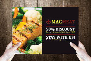 Meatlo Post Card Template Design