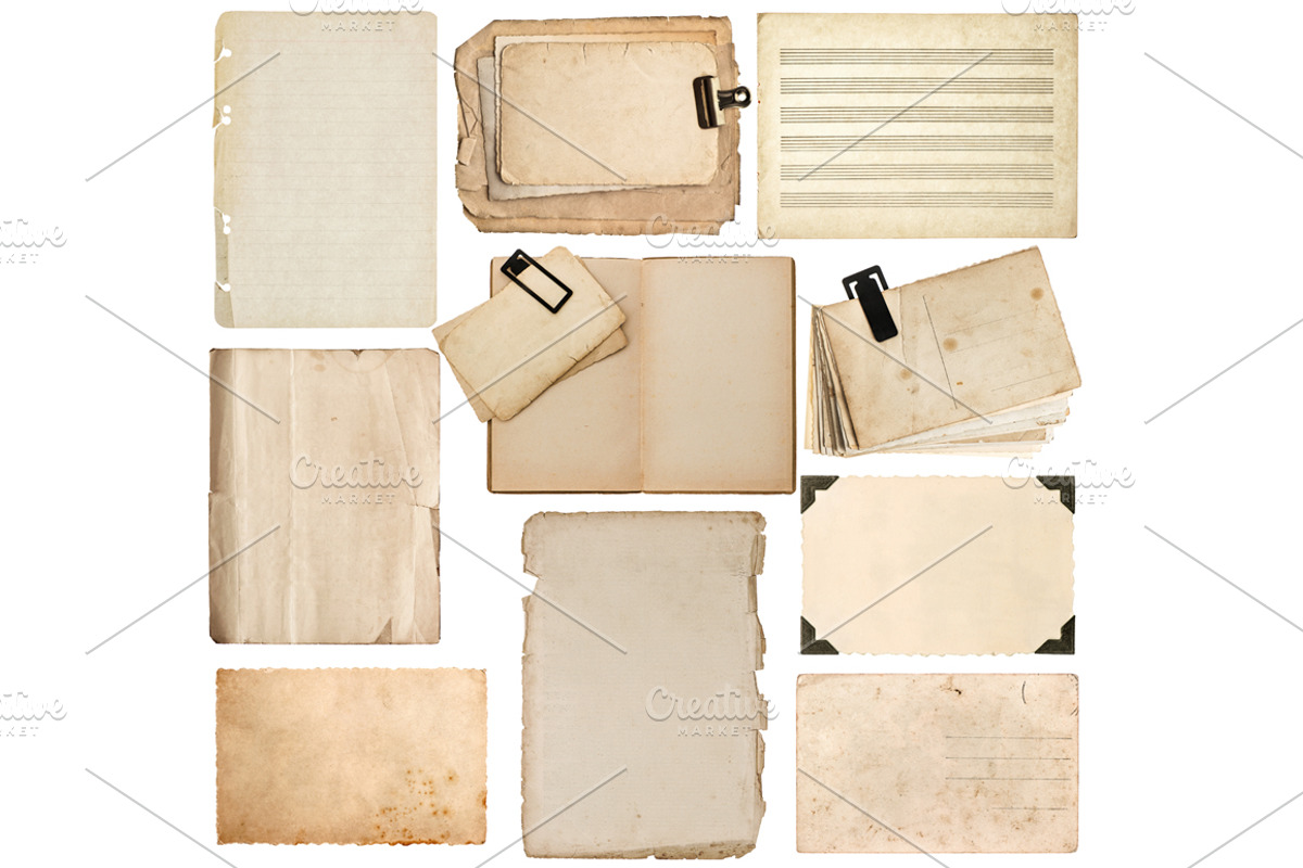 Aged Paper Sheets Photo Corner