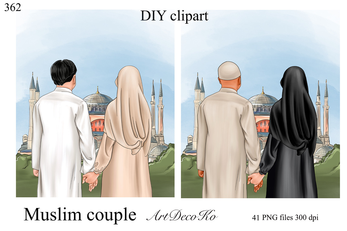 Muslim couple clipart, a Person Illustration by DekoArt (Photo 1 of 5)