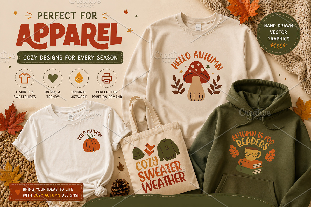 Autumn and Fall Illustration Bundle, an Object Graphic by ashek (Photo 3 of 8)