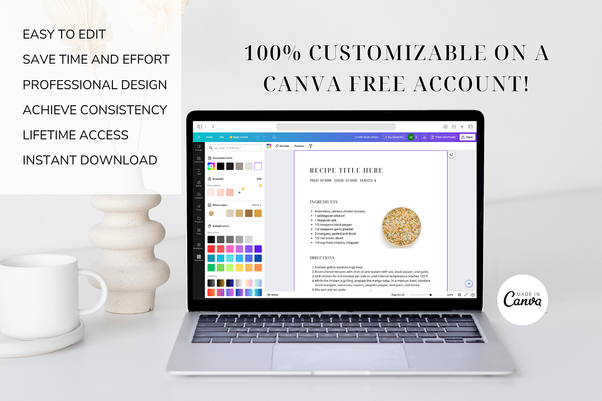 Recipe Book Template CANVA, a Magazine Template by OrganizationOasisRo (Photo 5 of 10)