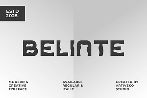 Belinte Unique Sans Font, a Sans Serif Font by Artiveko