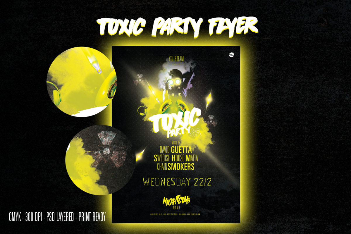 TOXIC party flyer, a Flyer Template by mafisa design