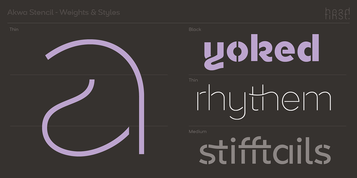 Akwa Stencil, a Sans Serif Font by HeadFirst (Photo 8 of 36)