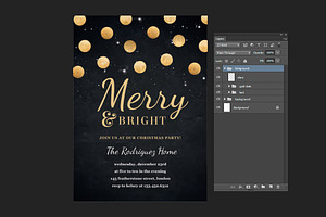 Holiday Party Invite - Gold Confetti