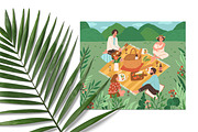 Friends at summer picnic, a Person Illustration by Good Studio (Thumbnail 2 of 4)