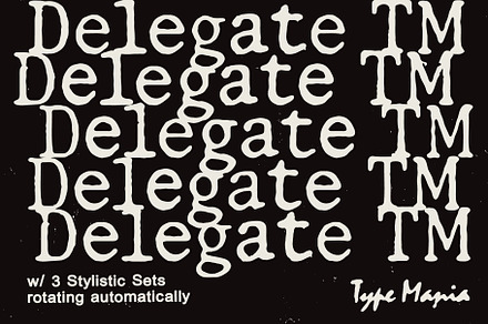 Delegate TM – Dynamic Typewriter, a Serif Font by Type Mania