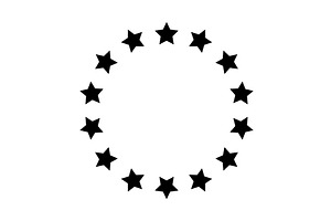 Stars of various sizes arranged in a, an Object Illustration by 32pixels