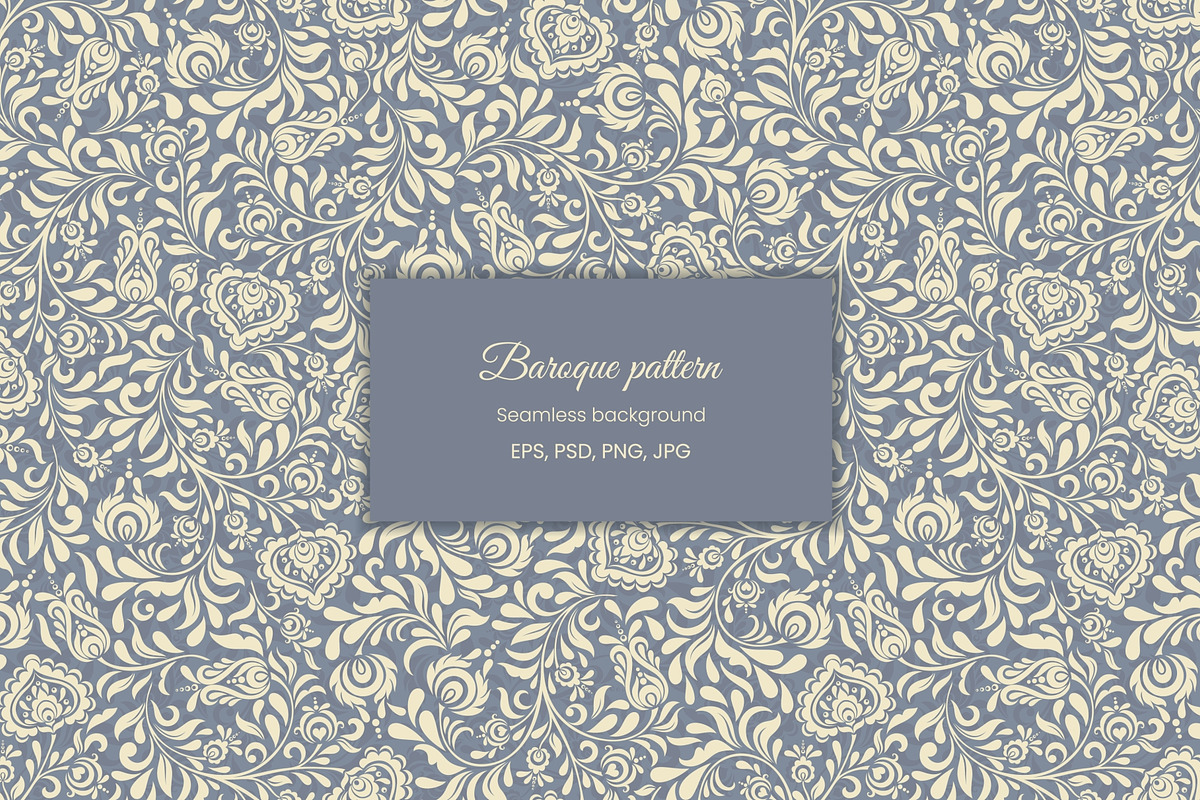 Baroque seamless pattern, a Pattern Graphic by NataLito (Photo 1 of 2)