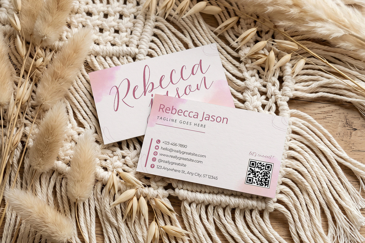 Feminine Business Card Canva Design, a Business Card Template by Arslan (Photo 4 of 6)