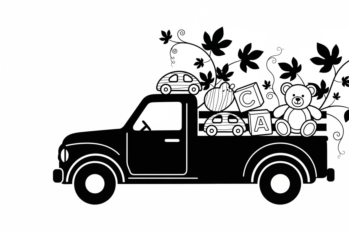 Cute baby toy truck design featuring, an Illustration by Amazin_art (Photo 32 of 33)