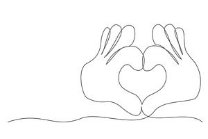 Valentine Day One Line Drawing