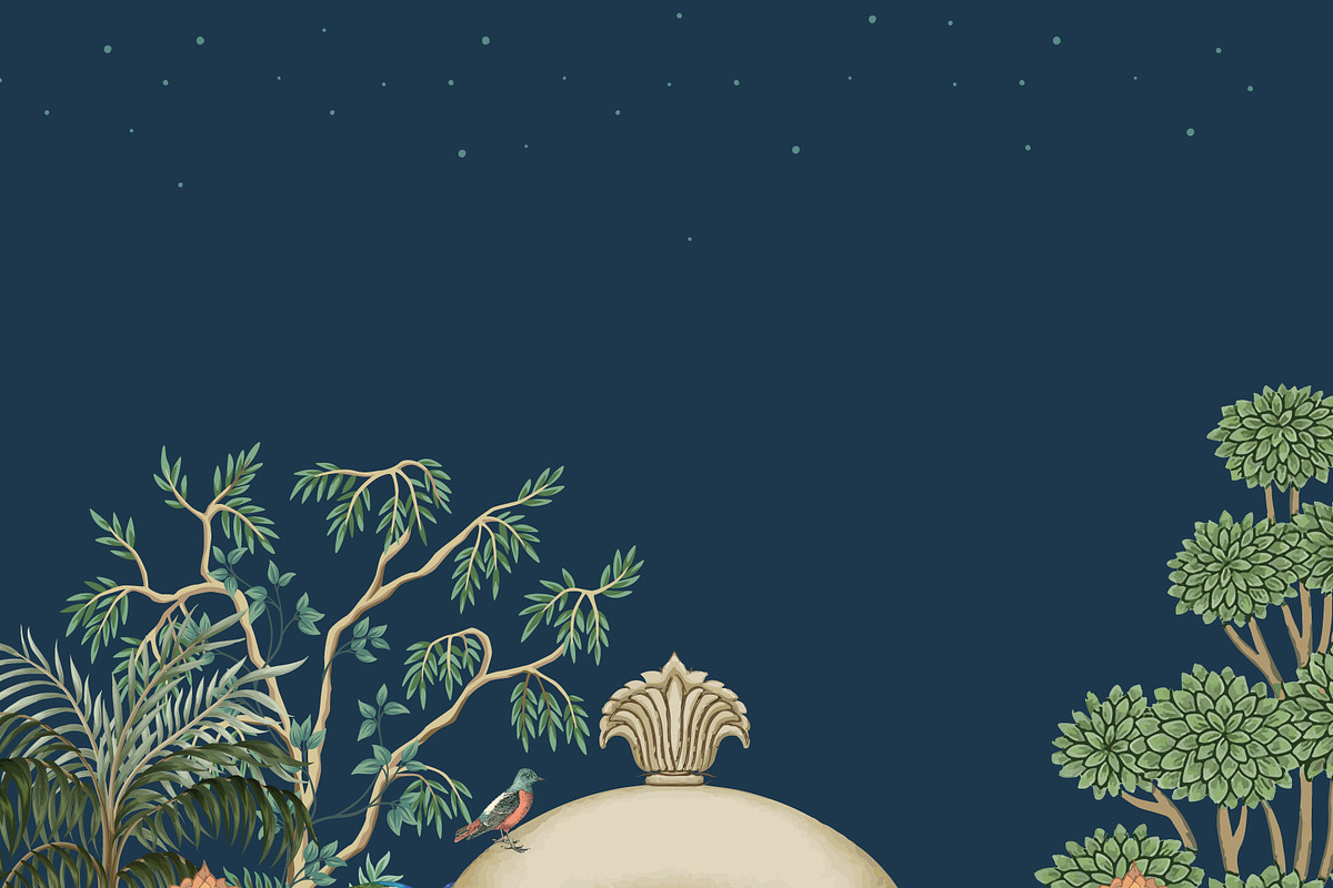 Mughal Royal Garden Illustration, a Decorative Illustration by Mughal Wallpaper (Photo 5 of 5)
