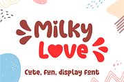 Milky Love Cute Display Font, a Font by Kreativ Space (Thumbnail 1 of 6)