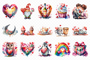 Valentine's Day Clipart Bundle PNG, an Illustration by CraftlabSVG (Thumbnail 3 of 15)
