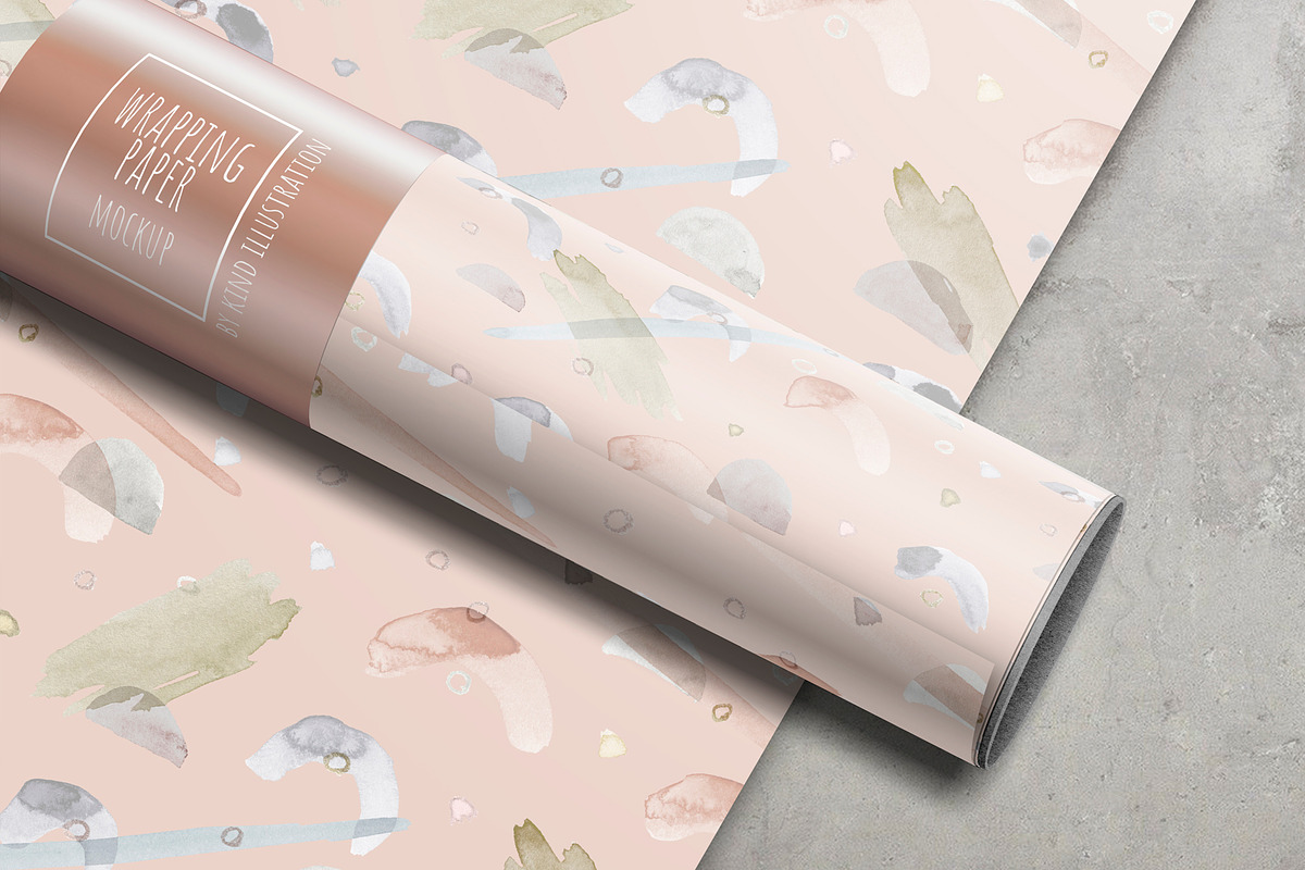 Wrapping paper mockup, a Mockup by ⚞ Kind Illustration ⚟ (Photo 3 of 6)