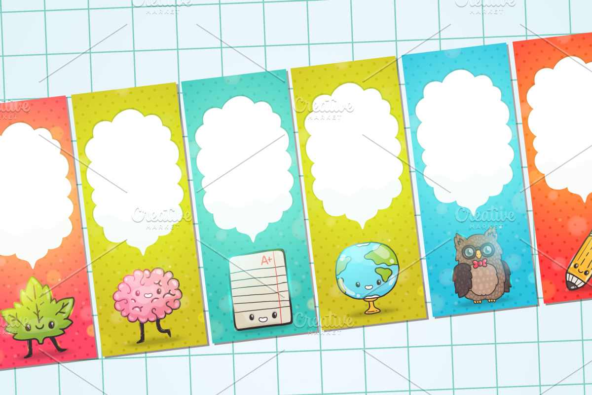 Back to School. Cute characters., an Education Illustration by kostolom3ooo (Photo 4 of 5)