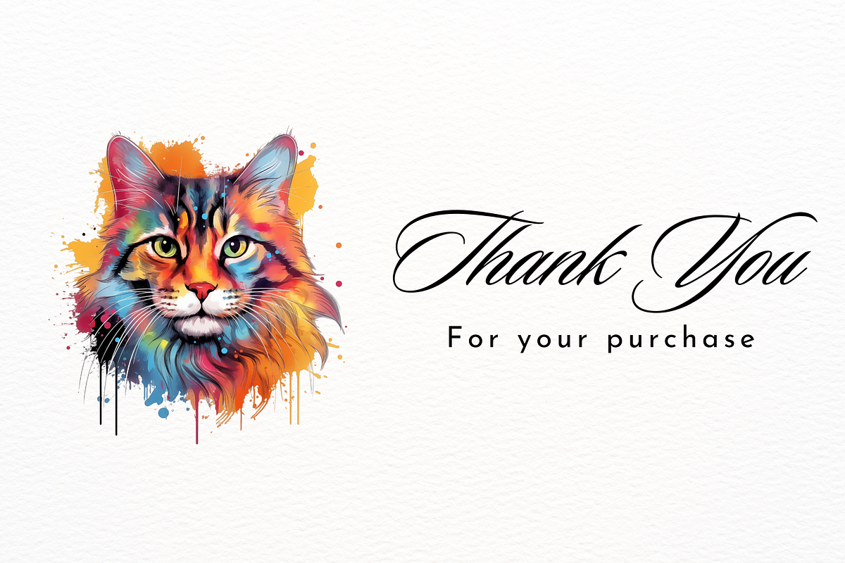Cat Portraits with Paint Splashe, a Decorative Illustration by New-School-Wave (Photo 5 of 5)