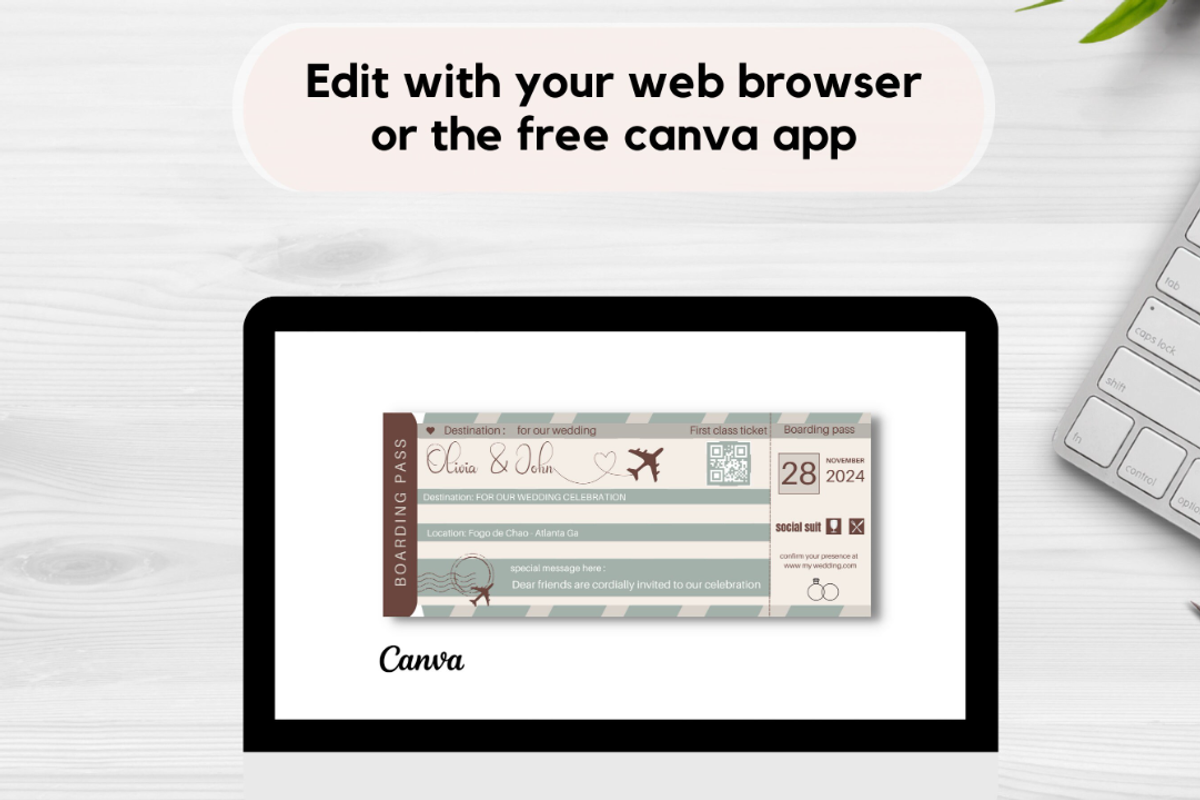 Editable Boarding Pass Template, a Card Template by YasdeyDesigns (Photo 5 of 7)