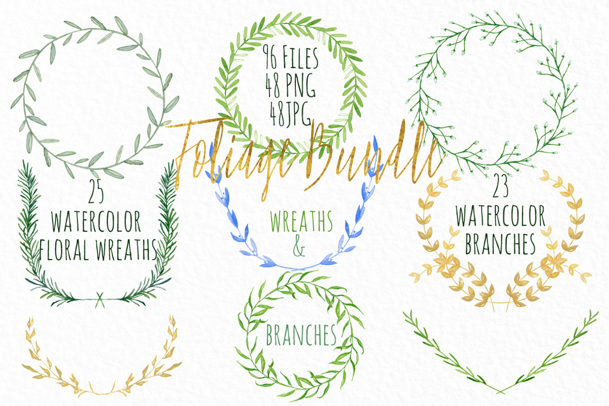Wreath & branches watercolor, an Illustration by LABFcreations (Photo 1 of 8)