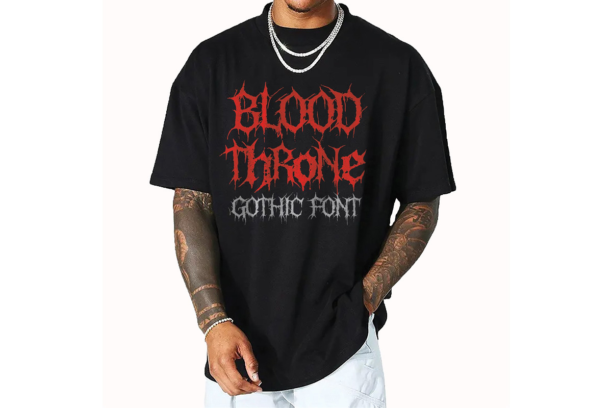 BloodThrone Gothic Metal Font, a Script Font by Art StoreID (Photo 8 of 12)