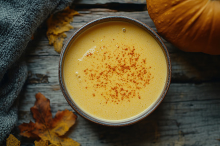 Pumpkin soup with cream and seeds, a Food & Drink Photo by AlyaAnd
