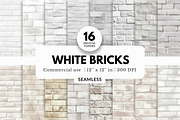 16 White Brick Texture Digital Paper, a Texture Graphic by NorthWindPixels (Thumbnail 1 of 4)