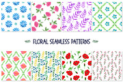 Watercolor botany patterns, a Pattern Graphic by inkionia♥ (Thumbnail 1 of 3)