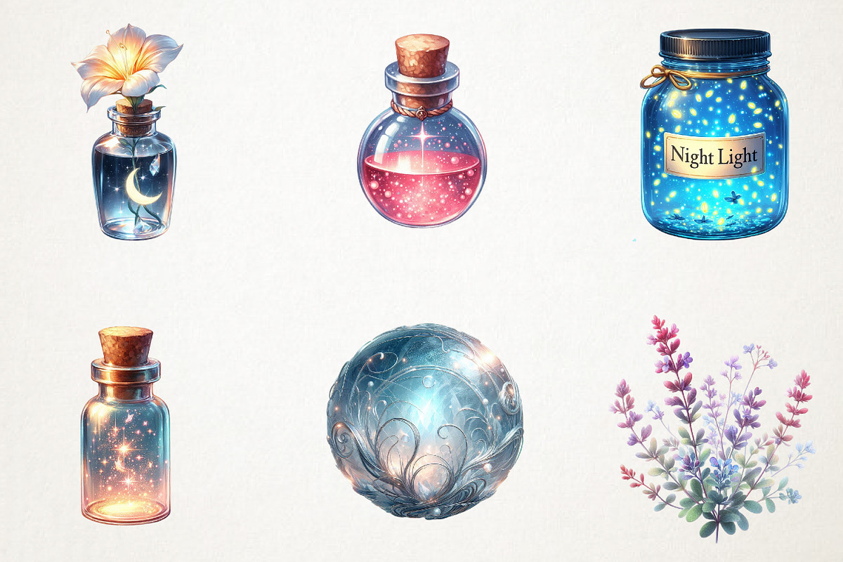 Fairy Apothecary Watercolor Clipart, an Illustration by RobertsArt (Photo 3 of 7)