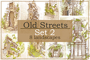 Set of Old Street landscapes, a Texture Illustration by Penndpaper (Thumbnail 1 of 9)
