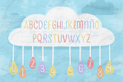 Over The Clouds - Font and Brushes, a Font by Andrea De Oliveira (Thumbnail 2 of 6)
