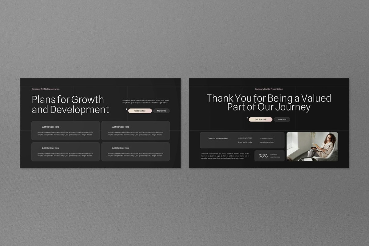 Gray Company Profile Google Slide, a Presentation Template by graphicook (Photo 7 of 8)