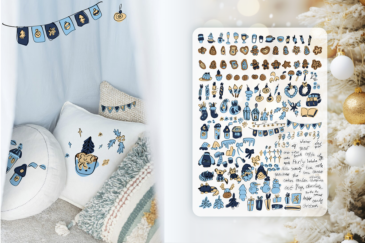 170+ Christmas & Winter Doodles, a Seasonal Illustration by lokfrid (Photo 2 of 6)