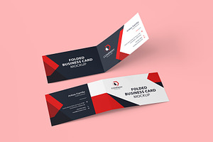 Folded Business Card Mockup 8 Views