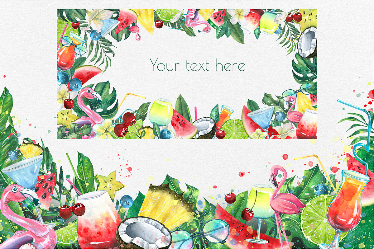 Tropical Bar Frames & Templates Set, an Illustration by NATASHA CHU (Photo 8 of 11)