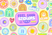 FEEL GOOD STICKERS PACK Y2K DESIGN, an Object Graphic by craftlove (Thumbnail 1 of 10)