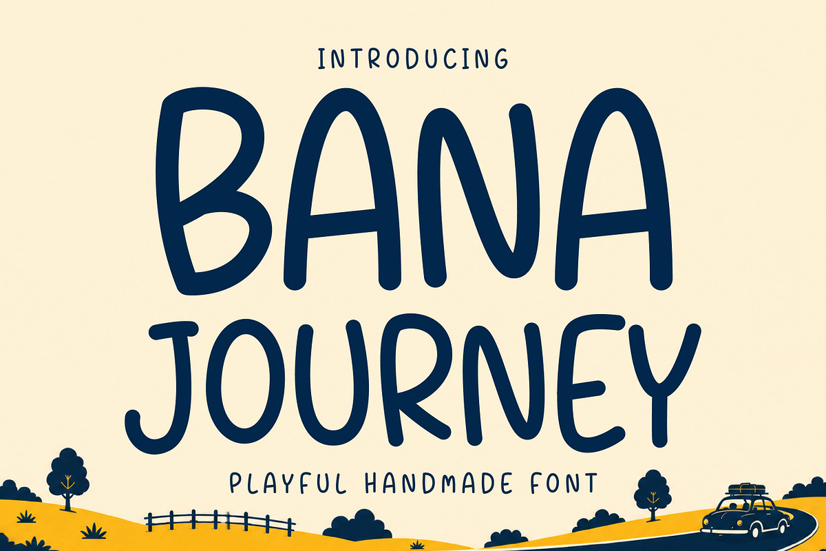 Bana Journey - Playful Handmade Font, a Handwritten Font by Gumrega Studio (Photo 1 of 8)
