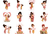 Enjoy Mother's Day girl Clipart, an Animal Illustration by Designking (Thumbnail 2 of 5)