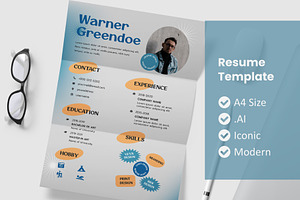 Old Retro Resume Template