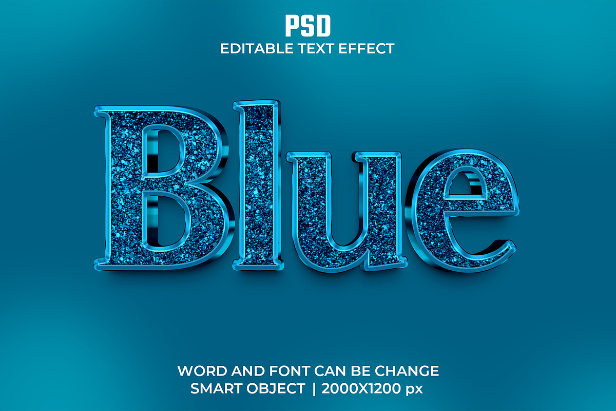 Blue glitter 3d Psd Text Effect, a Layer Style Add-On by bdrobin (Photo 1 of 2)