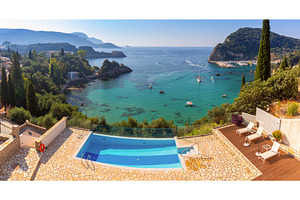 Bay and pool view in Paleokastritsa, a Nature Photo by kavalenkava