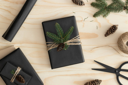 Top view of a christmas gifts, JPEG