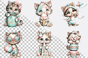 Whimsical Summer Cat Clipart, an Animal Illustration by SVGArt (Thumbnail 2 of 9)