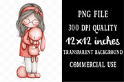 Whimsical Easter Girl Clipart., an Illustration by Designking (Thumbnail 4 of 5)