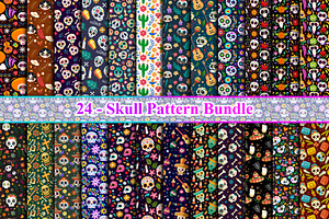 Skull Pattern Digital Paper